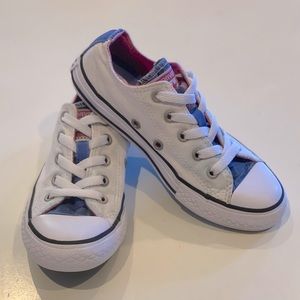 VGUC SZ 13 CONVERSE WHITE/BLUE/PINK